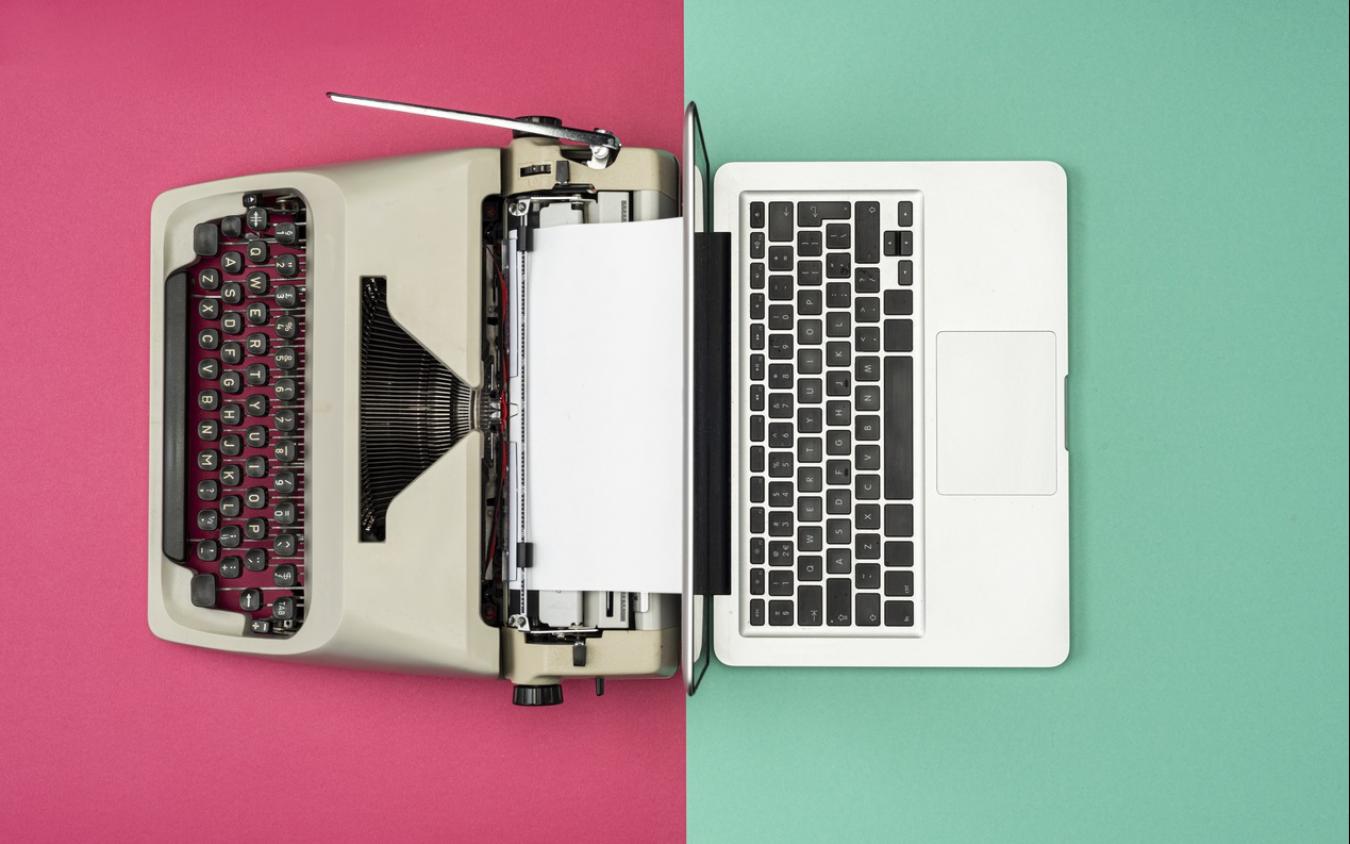 laptop & typewriter